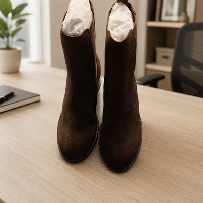 Steve Madden Women s 5.5 Dark Brown Suede Chelsea Ankle Boots Pull On NIB