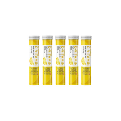 5er Pack BioSalma Vitamin C 1000mg Zitrone 20 Brausetabletten Zuckerfrei