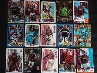 WEST HAM UNITED Lot Of 15 Various Hand Signed Football trading cards