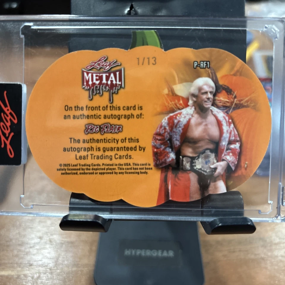 2025 Leaf Metal Halloween Ric Flair Jack-o'-lantern Pumpkin Prismatic AUTO 8/13 - Image 2 of 2