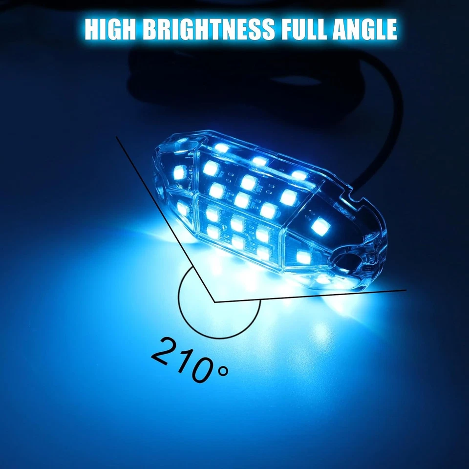 SUNPIE 8 cápsulas T15 laterales RGBW luces de roca aluminio de alta potencia 8 piezas, negro Foto 2 de 4