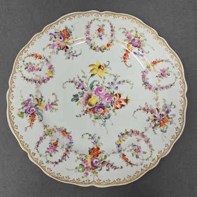Franziska Hirsch 8 3/8'' Plate Hand Painted Floral Pattern C. 1901-14