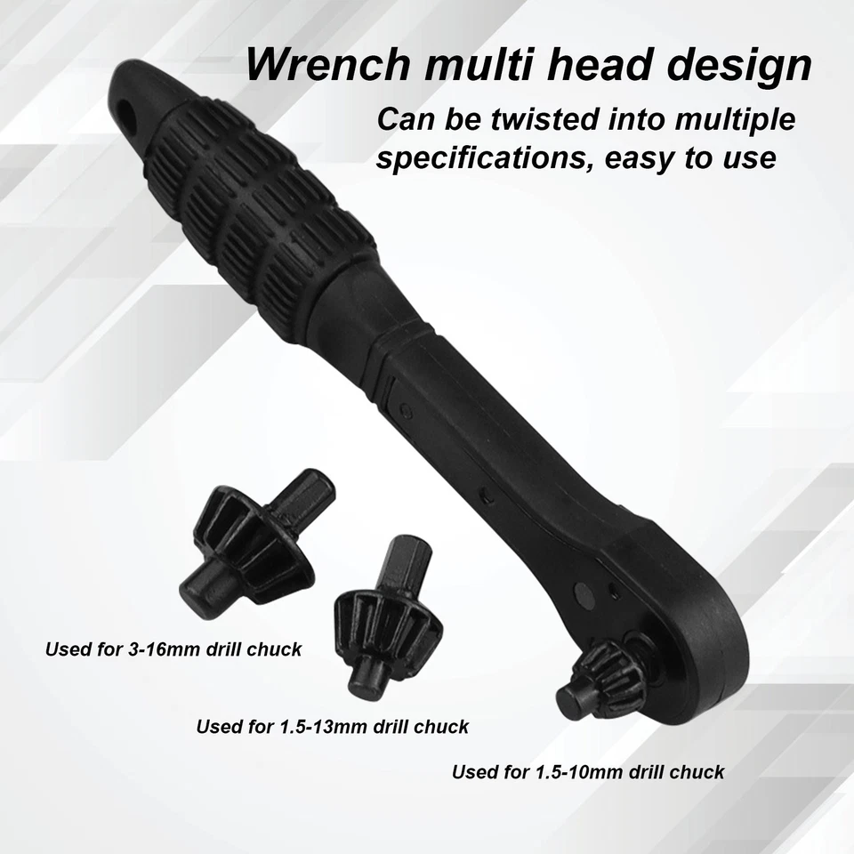 Llave de trinquete de portabrocas 2 en 1 herramienta de repuesto de llave universal Foto 4 de 4