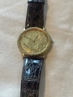 Vintage Dufonte Lucien Piccard Liberty Coin Watch Unisex 32mm New Battery