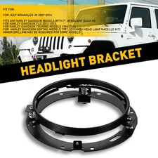 7" Headlight Mount Bracket Ring Replacement Set For 2007-2016 Jeep Wrangler JK X