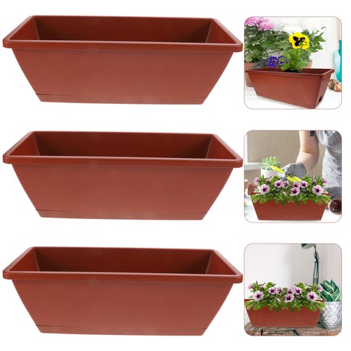 Maceta rectangular para plantar plantas lavabo balcón verduras 3 piezas - Imagen 3 de 12
