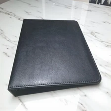 Franklin Quest Classic Planner Binder 7-Ring Black Bonded Leather Made in USA...