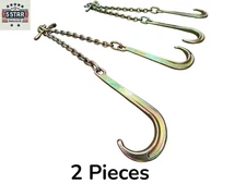 2 Pieces G70 V-Chain Large J Hooks Flatbed Tow Truck Rollback Wrecker Carrier 