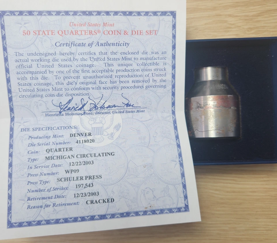 2004 D Michigan State Quarter US Mint Coin and Die Set In OGP With COA - Z-Mich - Image 3 of 4