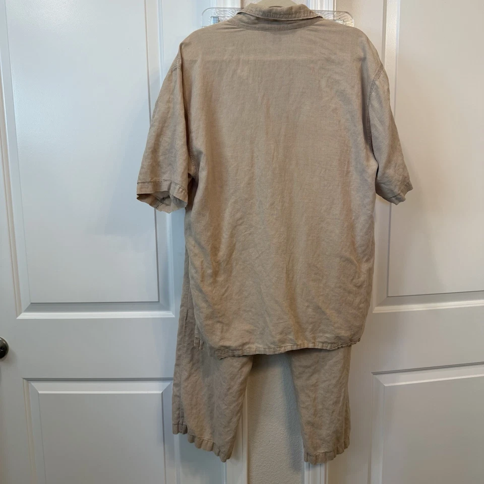 Polo Ralph Lauren Ropa de Dormir Tostado PJ Camisa Y Pantalones Talla L Para Hombres Pijama Lino Algodón Foto 4 de 4