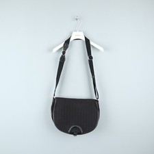 LACOSTE Womens Black Leather Details Vintage Crossbody Messenger Shoulder Bag