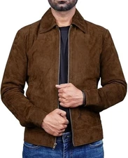 Men's All Color Retro Suede Trucker Biker Jacket Premium Suede Leather Jacket