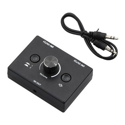2 Way 3.5mm Stereo Audio Switcher Splitter Box 2 in 1 out / 1 in 2 out 1x2 / 2x1