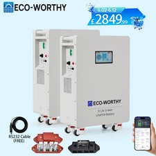 【32.16KWh】2 Packs 48V 314Ah LiFePO4 Battery Lithium Solar Energy Storage Home