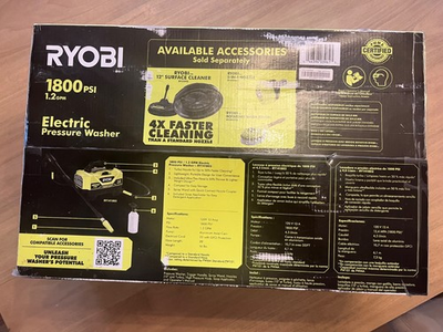 #ad RYOBI 1800 PSI 1.2 GPM Cold Water Corded Electric Pressure Washer RY141802 NEW $89.00