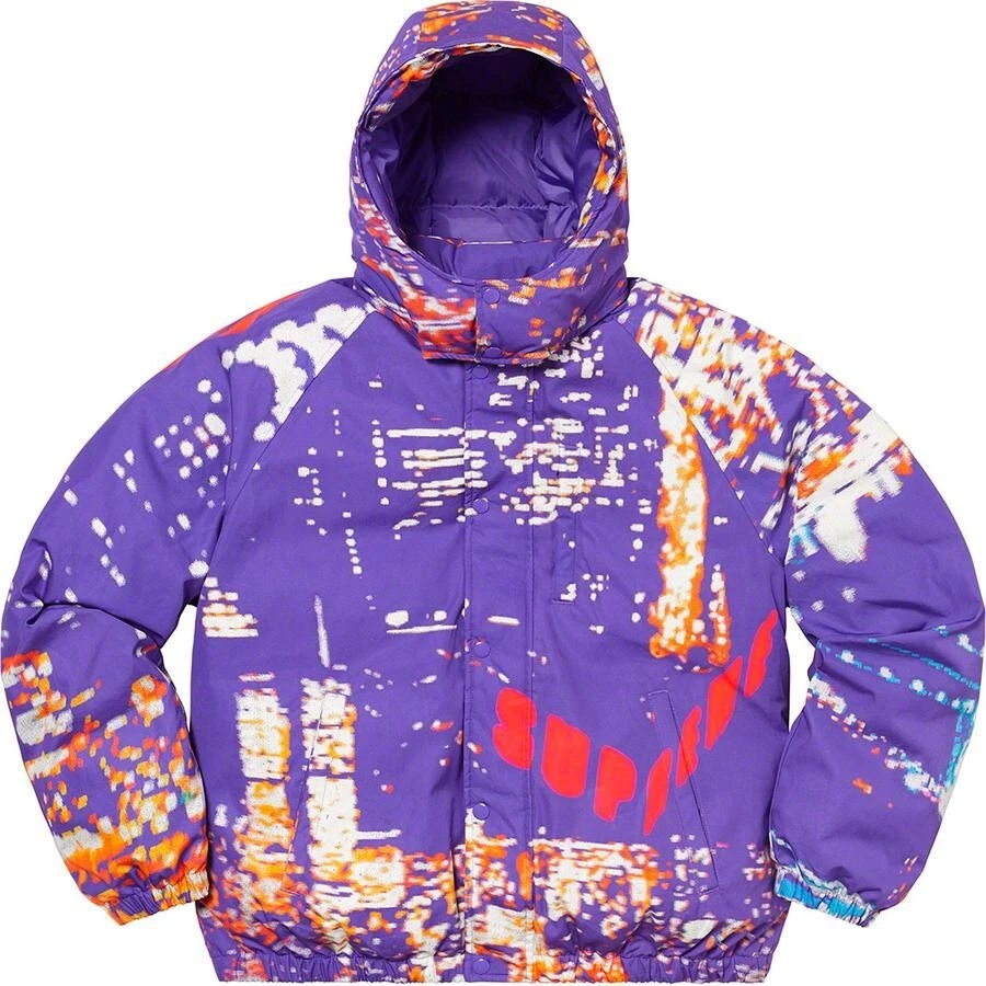 Veste gonflée Supreme City Lights   violet   moyen (M)   à la main   flambant neuf