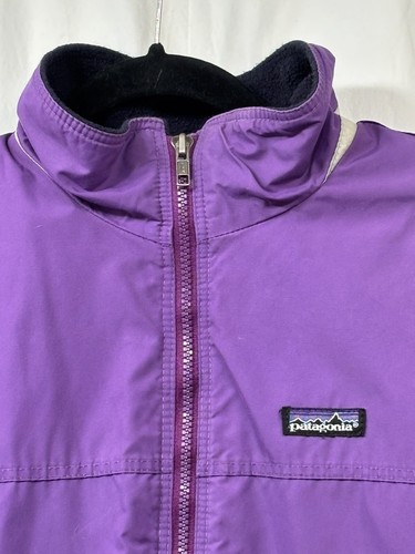 Patagonia Purple 1990s Vintage Windbreaker Fleece Lined Zip Snow Jacket Kids 14 - Picture 22 of 24