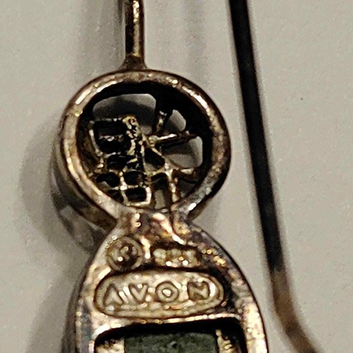 Vintage Avon Sterlingsilber grüne Amethyst Ohrringe - Bild 2 von 4