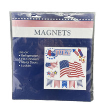 NEW Patriotic USA 4th of July Refrigerator Magnets, 6 Pieces, Multicolored