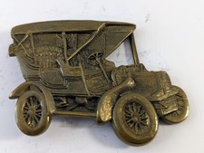 Vintage Automobile Antique Car Shaped Model A Solid Brass Belt Buckle