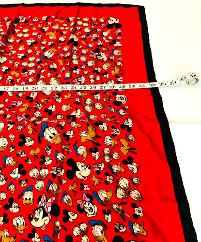 Scarf VTG Disneyland Characters Ernest Le Garmin Paris travel vibrant Disney Red - Picture 7 of 9