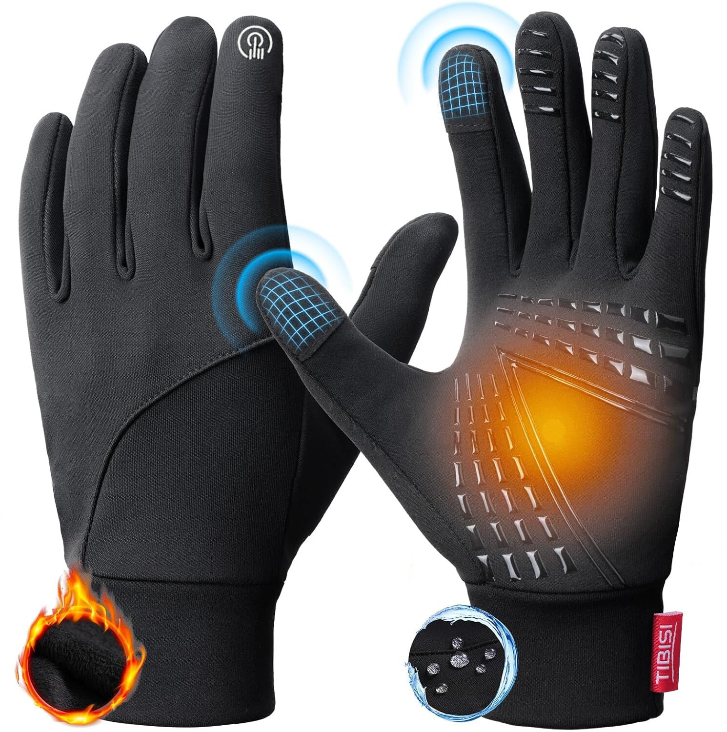 Winter Gloves Touchscreen Windproof Thermal Gloves Men Women Cycling Ski Gloves-image