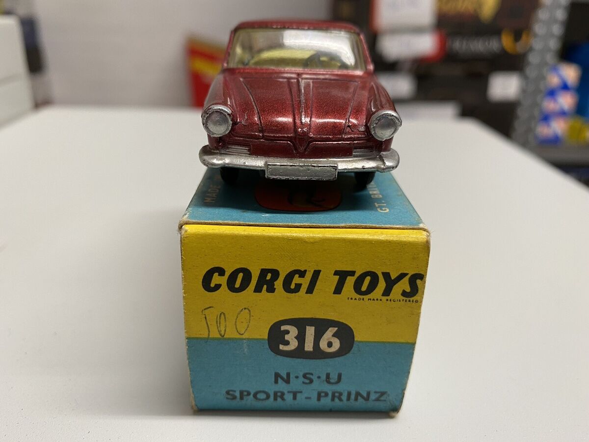 CORGI TOYS 316 NSU N.S.U. SPORT PRINZ METALLIC PINK NEAR CORGI TOYS 316 NSU N.S.U. SPORT PRINZ METALLIC PINK NEAR
