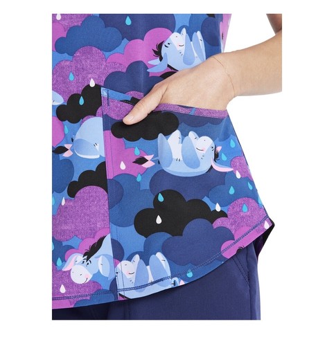 Disney Eeyore Rain Women’s V-Neck Scrub Top - Picture 5 of 6