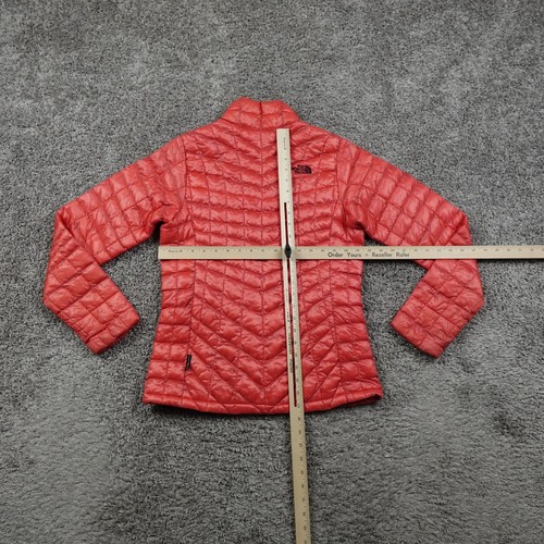 The North Face Thermoball Jacket Womens Small Quilted Puffer Orange Full Zip - Picture 10 of 13
