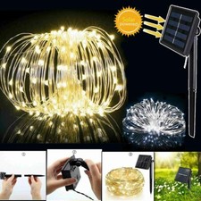 39 feet long 100 LED outdoor/indoor warm white solar light string waterproof     