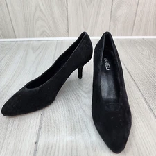 Vaneli High Heels Women's SZ 7M Dressy Shoes Black Suede Going Out Office Wear