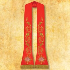 Stola romana ricamata "Dominium" rosso