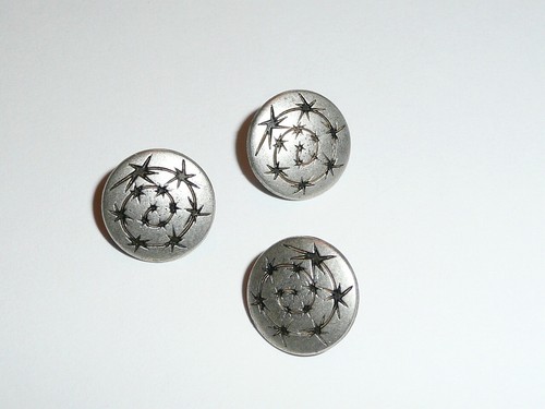 Botones de vástago de metal plateado antiguo mate de diseño de púas en espiral de 1/2" (3) - Imagen 6 de 6