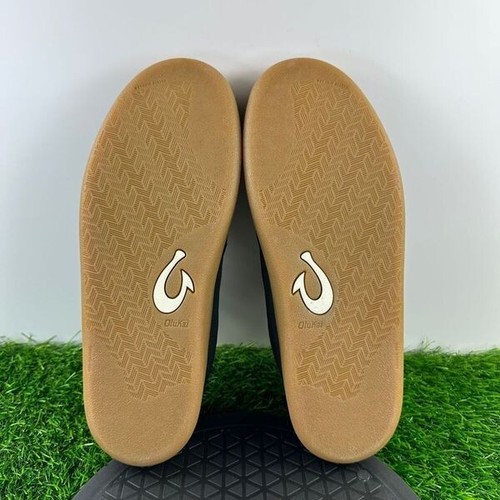 Tenis de Corte OluKai Punini Hombres Talla 8 Negro Goma Cuero Gamuza Zapatos NUEVO - Imagen 7 de 8