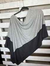 Loft Ann Taylor Women  s Poncho One Size Two Colors Gray Asymmetric.