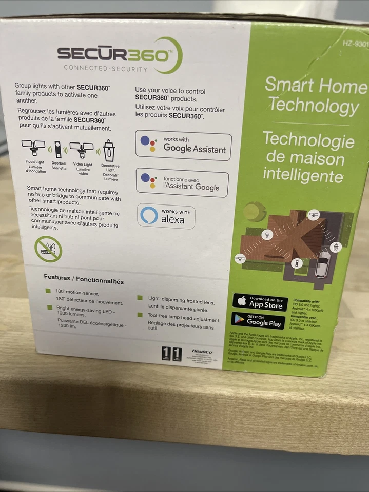 Heath Zenith HW-9301-WH Outdoor Wi-Fi Connected Motion LED Security Light, White - Image 2 of 4