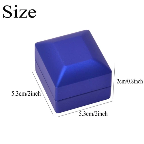 2 Stück Heiß Schmuckkästchen LED Ring Box Verlobung und Hochzeit Geschenkbox für Damen Neu - Bild 6 von 15