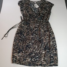Harper and Gray Dress Women's S Small Animal Print Sleeveless Brown Black