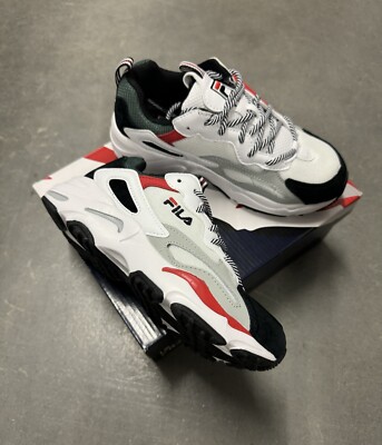 NIB FILA Women s Ray Tracer Sneakers, wht/syca/blk, Sz 6/ Eur36.5