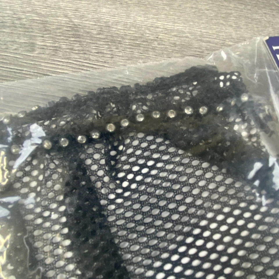 Guantes de Malla Negra con Estrás Adulto Halloween Disfraz Accesorio Vestir Foto 4 de 4