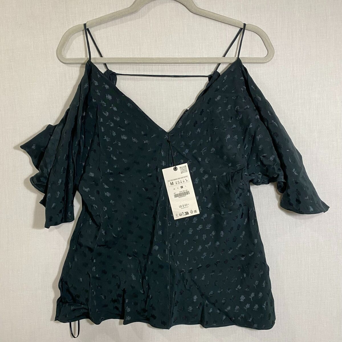 Zara JACQUARD TOP ZW COLLECTION - Sz. M - Petrol Blue | eBay Zara JACQUARD TOP ZW COLLECTION - Sz. M - Petrol Blue | eBay
