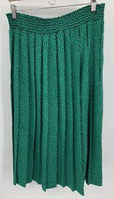 Vintage Stefanie Pleated Geometric Print Pull On Maxi Skirt Size 10 Petite USA