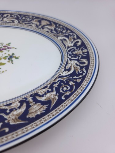 Vintage Wedgwood Florentine Dark Blue with Floral Oval Serving Platter - Picture 3 of 7