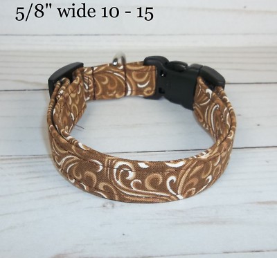 Chocolate Brown Swirl Terri's Dog Collar custom made adjustable charming fabric