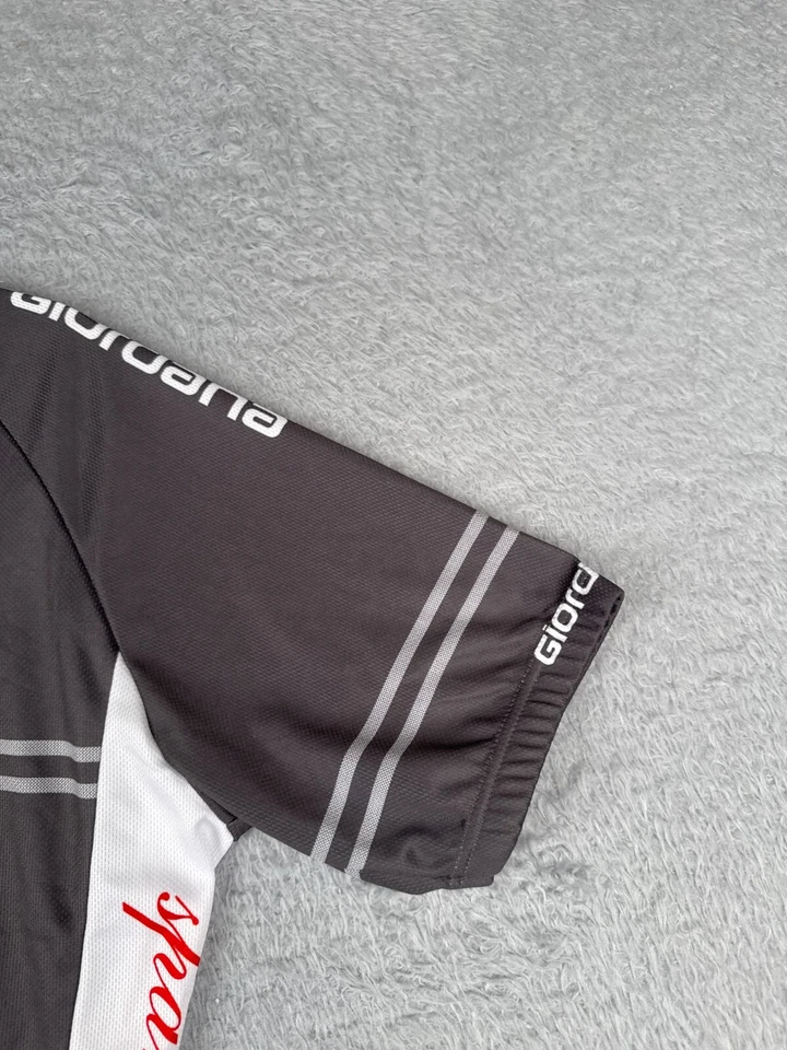 Giordana Cycling Jersey Adult Medium Gray White 1/2 Zip Sparetire Cycling Beer - Image 2 of 4