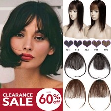 CLEARANCE 100% REAL Human Hair Bangs Extensions Clip In REMY Fringe Front Piece
