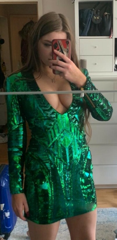 Купить BALMAIN H\u0026M PAILLETTEN KLEID GRÜN Gr. 38 BLOGGER!!! на Аукцион DE из  Германии с доставкой в Россию, Украину, Казахстан