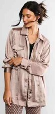 Mystree Women’s Mauve Satin Jacket Size L Super Silky New Nwt