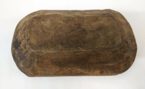 11" x 6" x 2" Primitave Wooden Carved Bowl Decorative Catch All Butler Key Tray - Picture 5 of 5