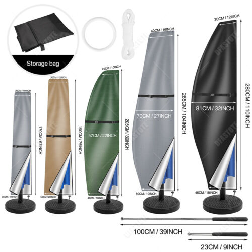 Outdoor Cantilever Umbrella Cover Garden Patio Parasol Sun/Rain/Dust Protection - Picture 4 of 49